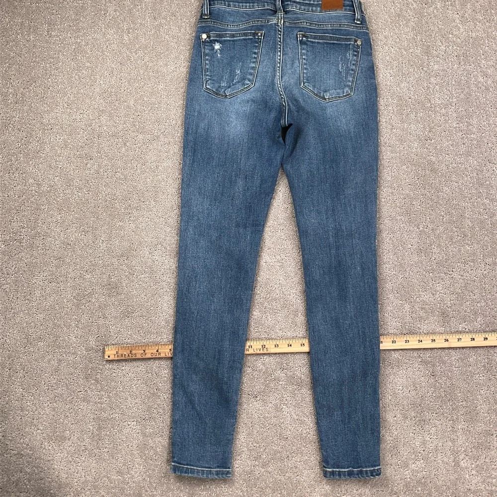 Judy Blue Jeans Womens 5/27 Blue Skinny Distressed JB82124MD‎ Everyday Stretch